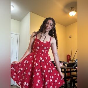Old Navy Red and White Sleeveless Sundress